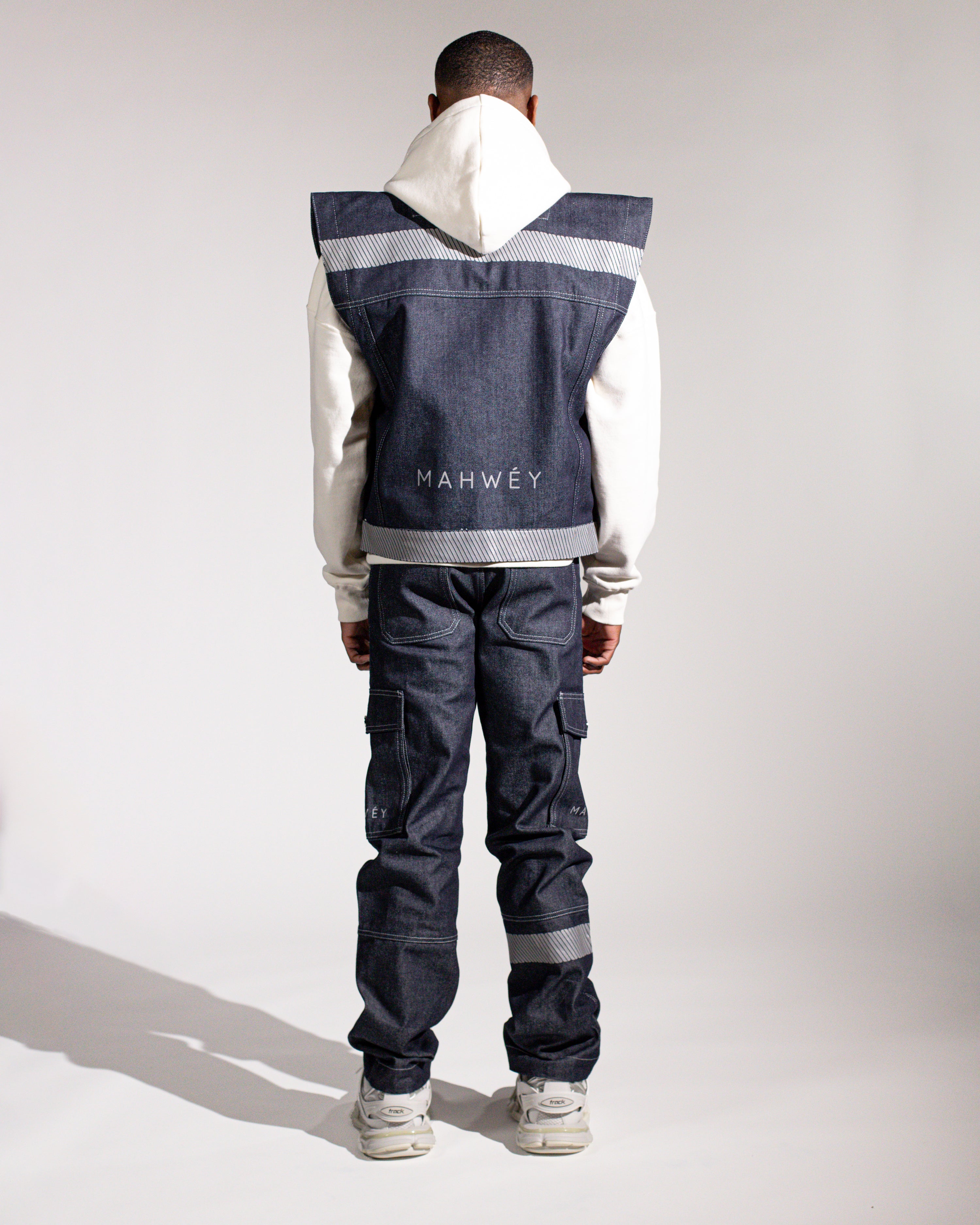 Oversized gilet men denim
